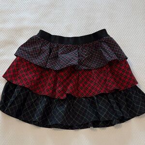 Polo Tiered Plaid Ruffle Skirt - Red, Black, Navy